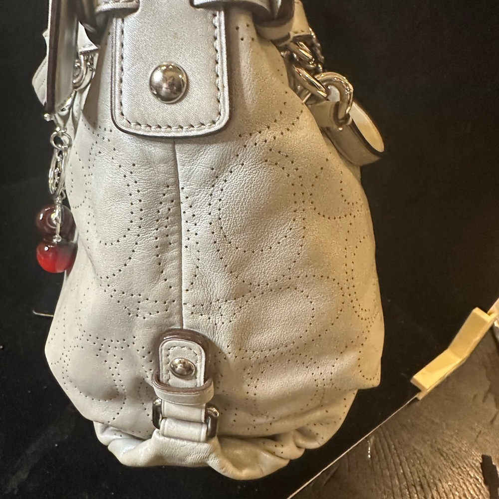 Coach BROOK HOBO Light Gray Pebbled Leather Shoulder Bag/satchel Gorgeous - Picture 5 of 14